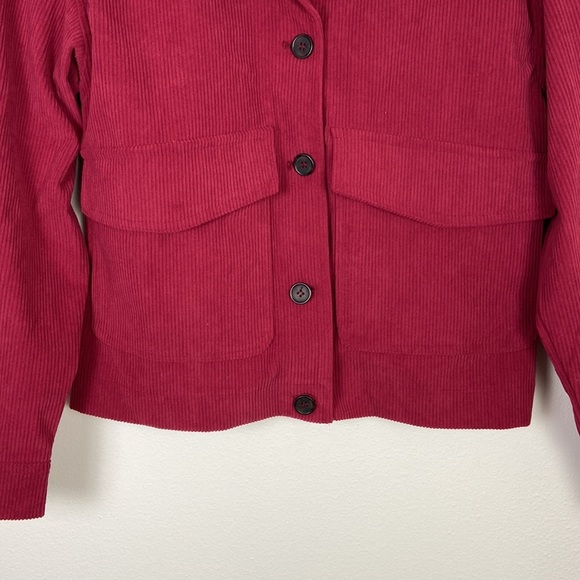 Avec Les Filles Anthropologie Red Corduroy Jacket Women's XS Cropped Cottagecore - Picture 2 of 11